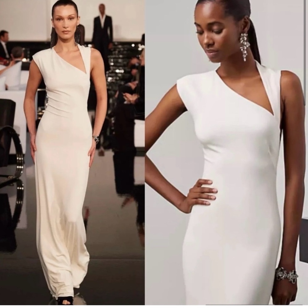Ralph Lauren Collection Katerina Jersey Evening Dress Column Gown Maxi Cut Out 6